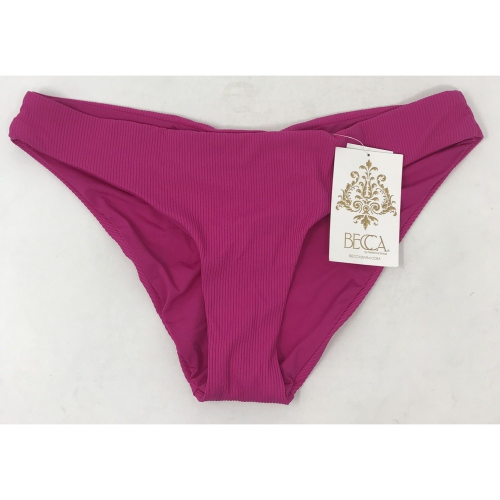 Becca by Rebecca Virtue Adela Ruched Hipster Bikini Bottom Size M BLEM
